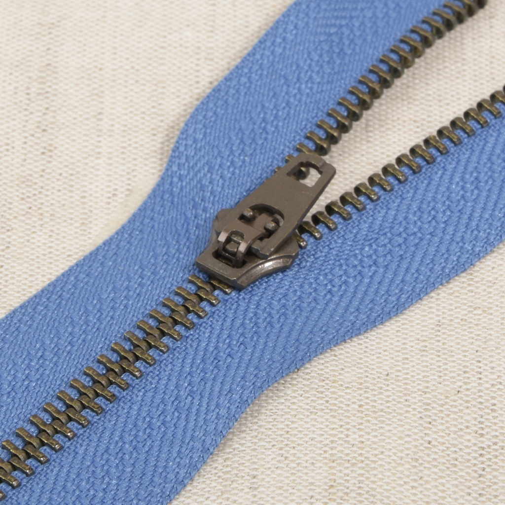 Zipper indivisible bronze G8 royal blue