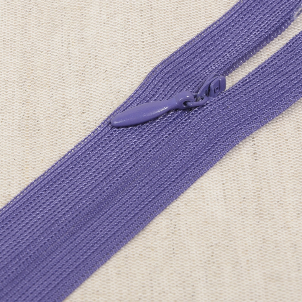 Seam-covered zipper G40 purple