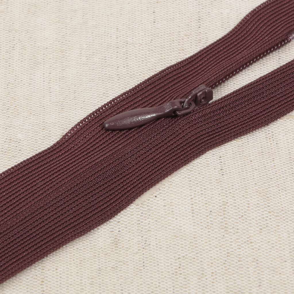 Seam-covered zipper G60 dark bordeaux