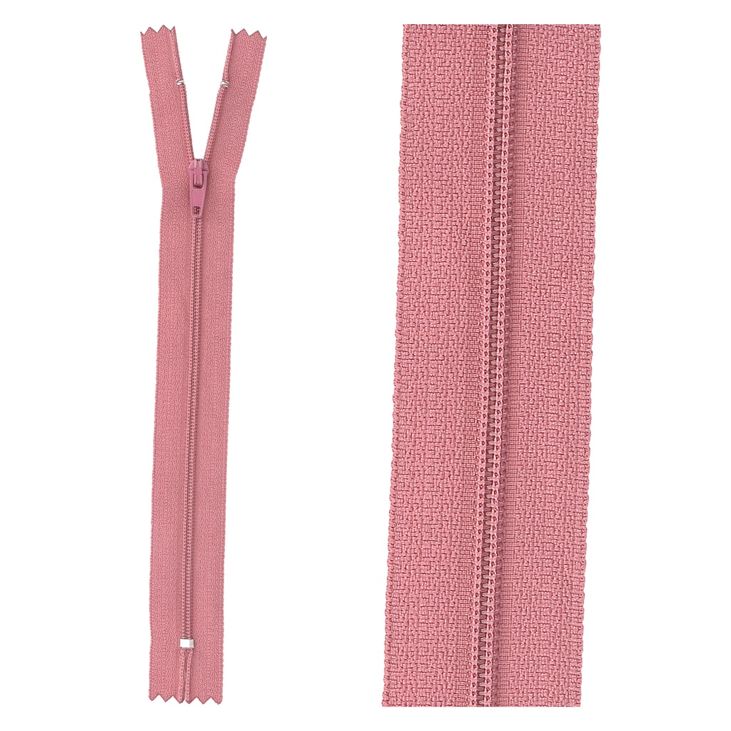 Zipper indivisible G15 Dark old pink