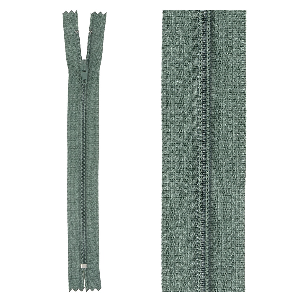 Zipper indivisible G18 fir green