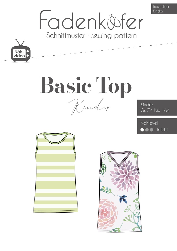 Sewing pattern thread beetle | Basic top for children