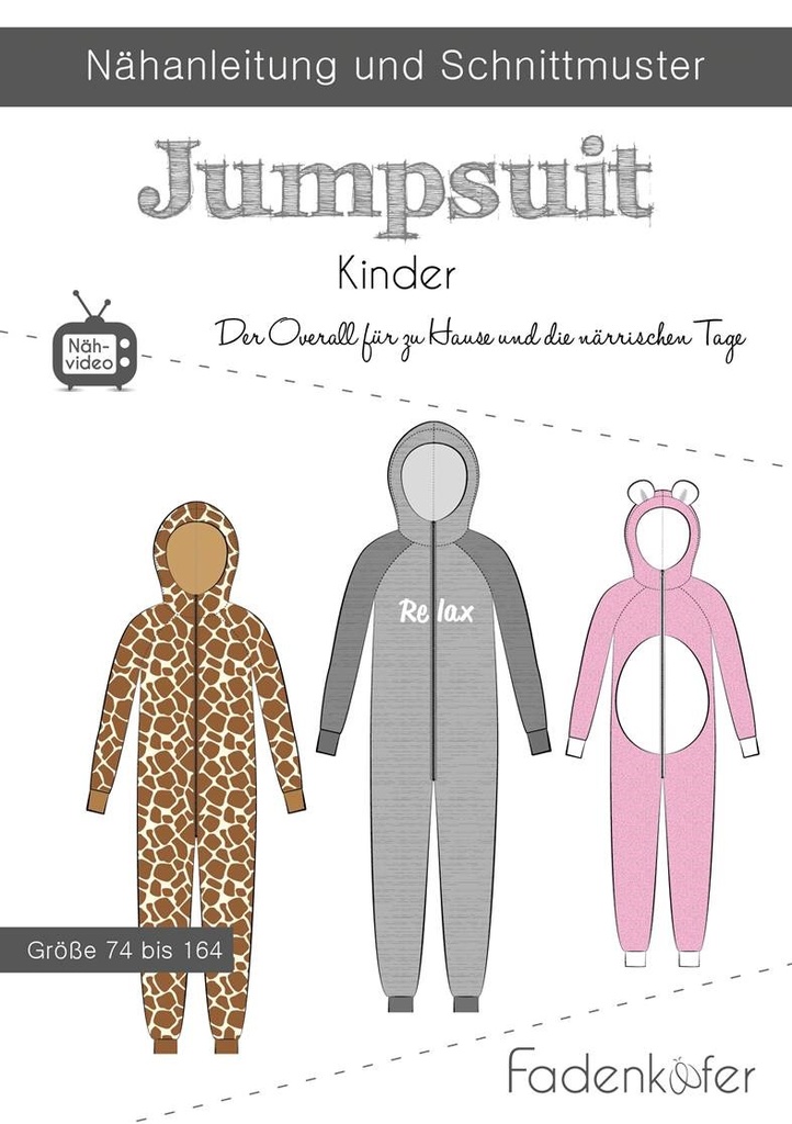 Schnittmuster Fadenkäfer | Jumpsuit, Overall für Kinder