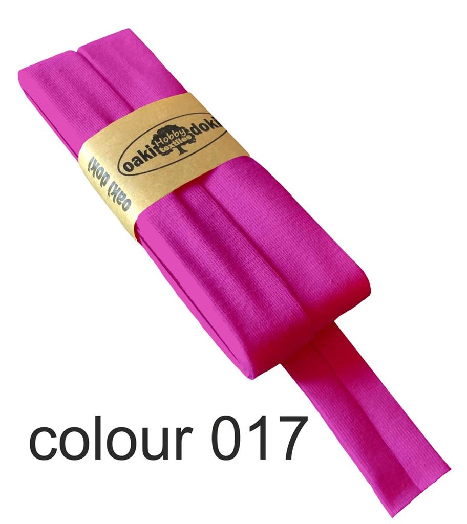 Jersey Schrägband | oaki doki | verschiedene Farben | 3Meter, 20mm pink 017