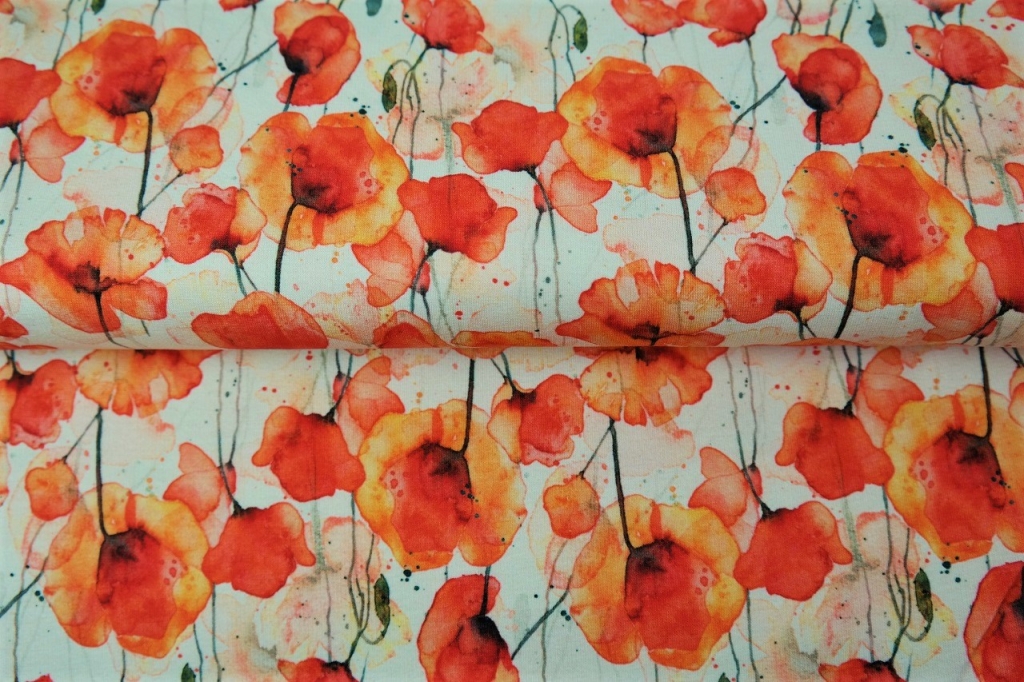 Lin viscose| Coquelicots