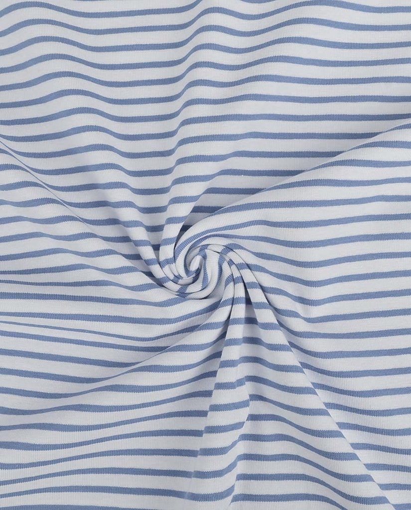 Cotton jersey | Denim blue stripes