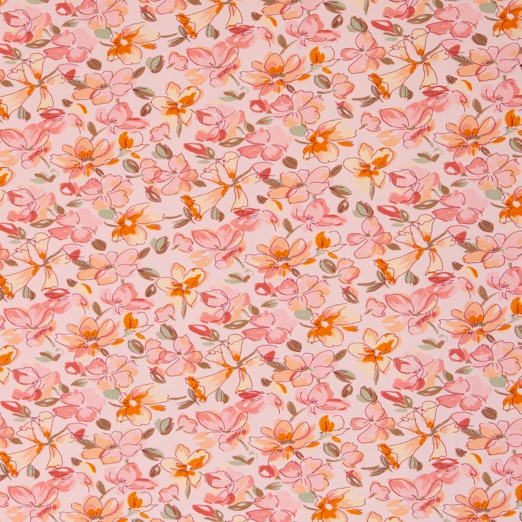 Baumwolljersey | Jona by Swafing | Blumenmeer rosa