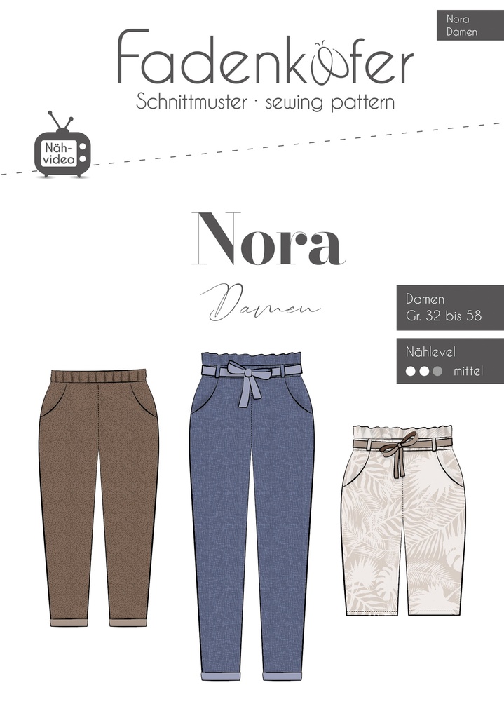 Schnittmuster Fadenkäfer | Hose Nora, Damen