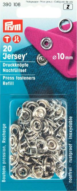 Prym press stud jersey jagged ring, refill pack