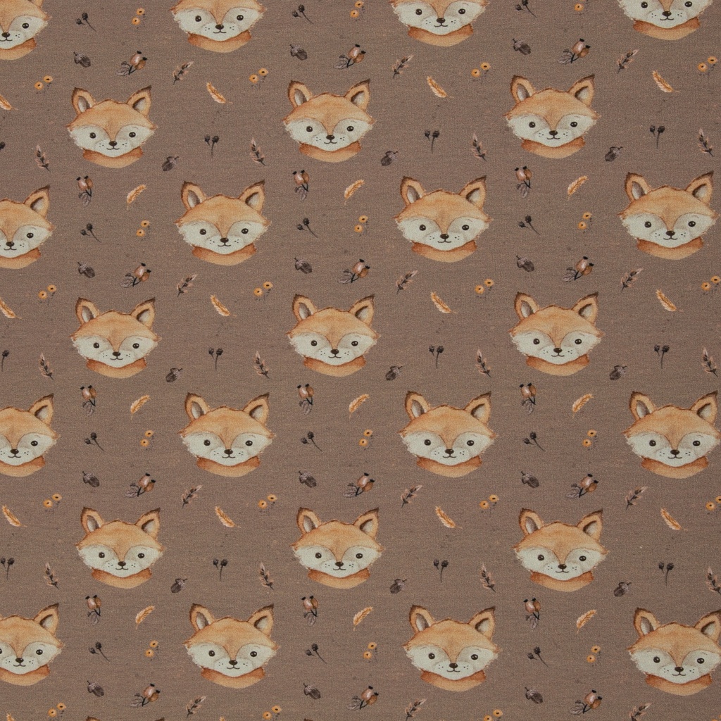 French terry | Forest Friends by Christiane Zielinski | light brown, small fox