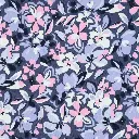 French Terry | Grandes fleurs | bleu, lilas