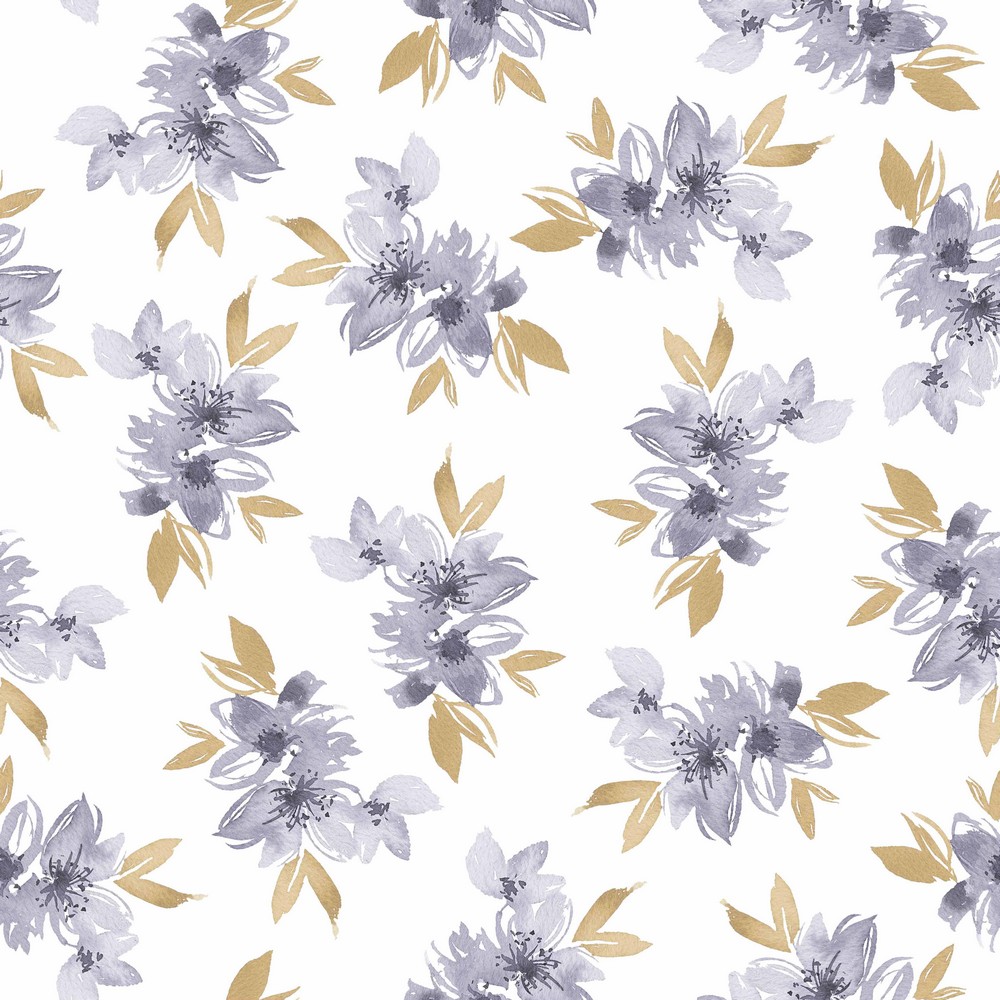 Jersey | Flowers and Leaves | lavender