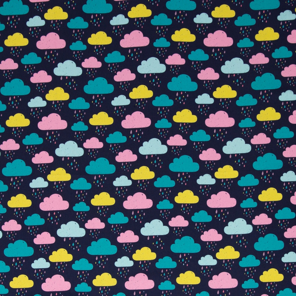 Cotton woven fabric | Tom by Swafing | Clouds, dark blue