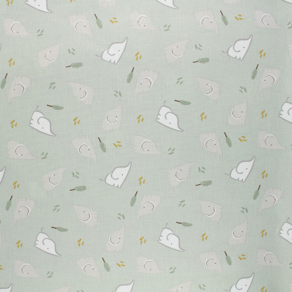 Cotton | Ficelle by Domotex | Elephants, mint