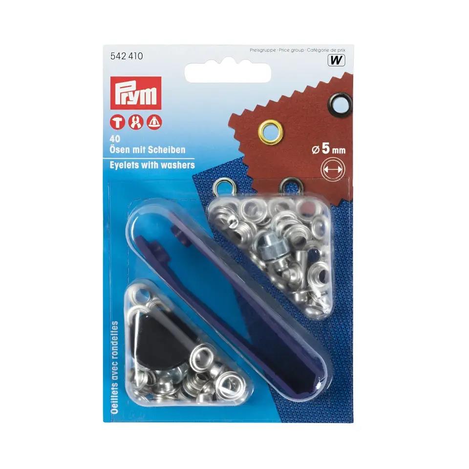 Prym | Ösen mit Scheiben | 5.5mm silber 40 Stück