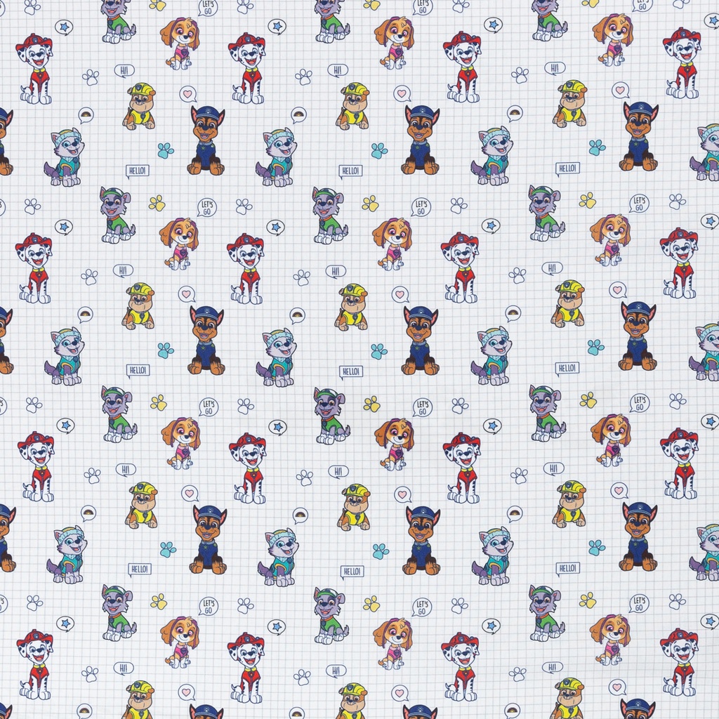 Paw Patrol, cotton woven fabric, white