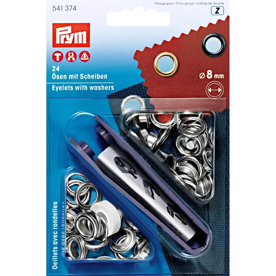 Prym | Eyelets and washers, 8.0mm, silver