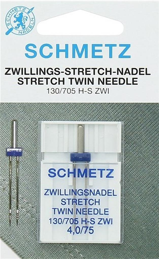 Aiguille double pour machine à coudre | Double STRETCH 130/705 H-S ZWI 4.0/75, 1 pièce