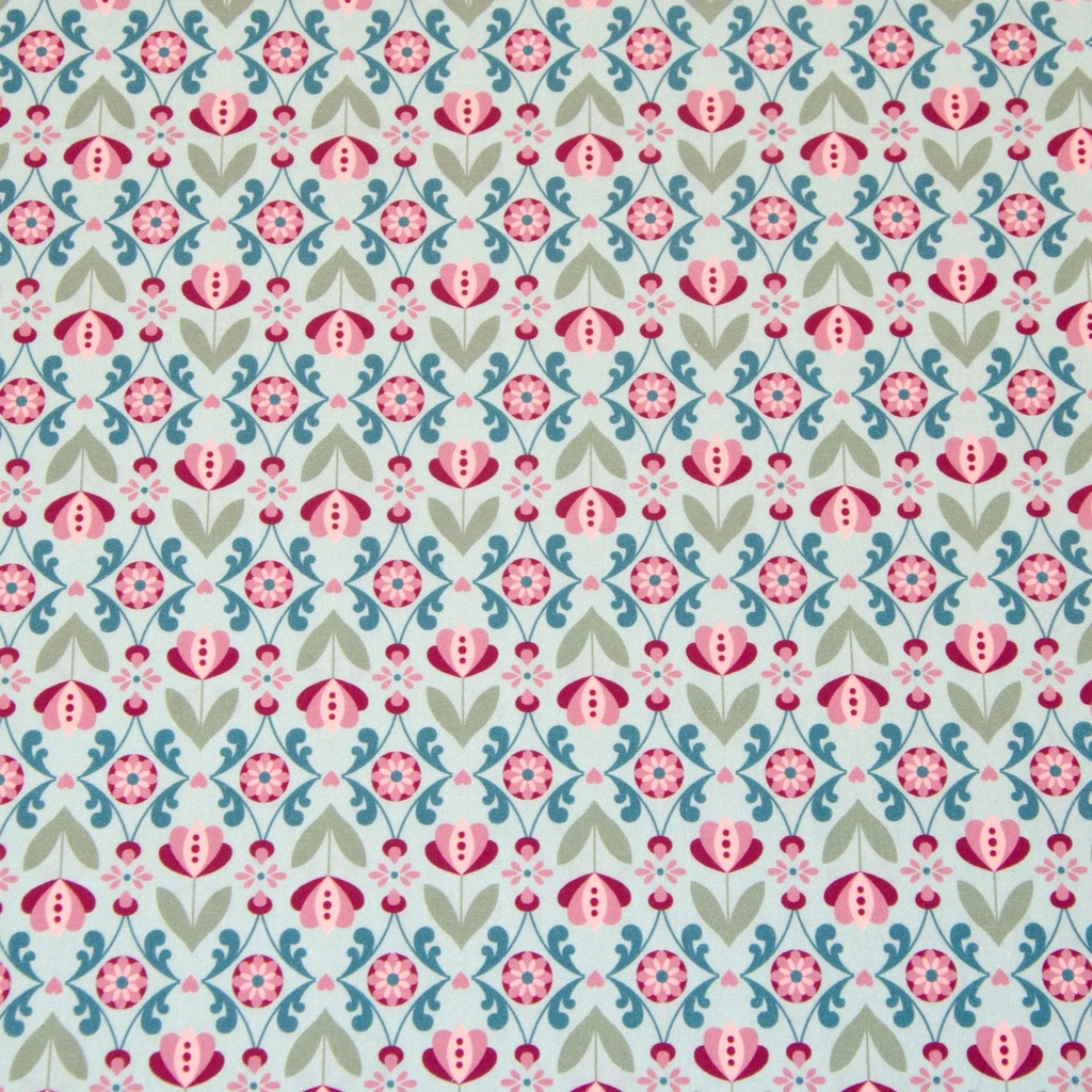 Cotton woven fabric | Fantasia 3 by Hilco | pink, blue