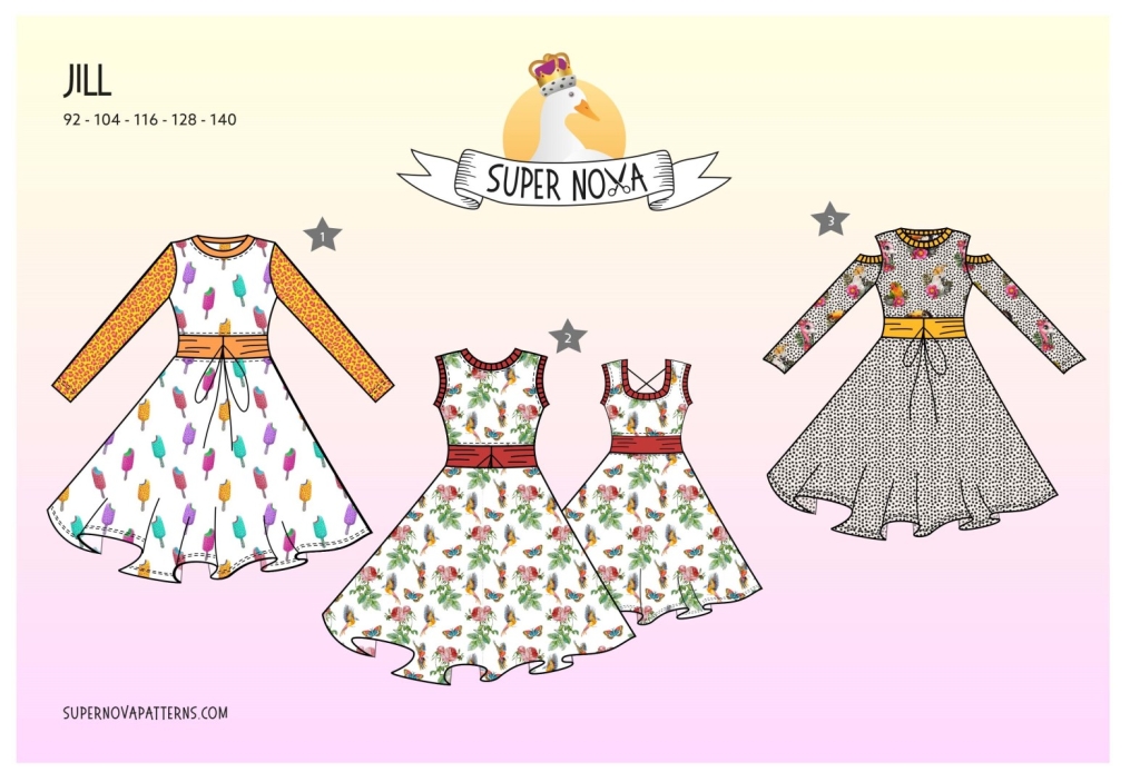 paper pattern | Jill (girls) skater dress by Supernova | Gr. 92 - 140