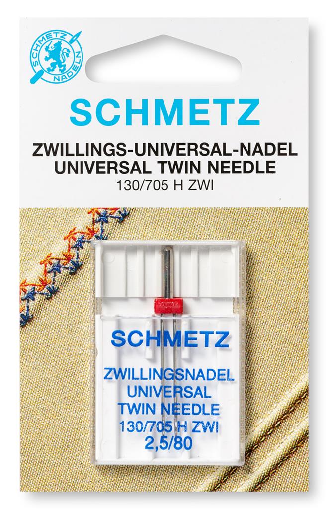 Sewing machine needle | Schmetz | Twin needle universal 130/705 2.5/80