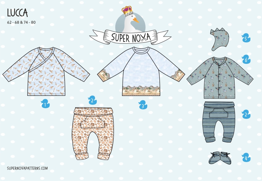 Papierschnittmuster | Lucca Baby Boy by Supernova | Gr. 62-80