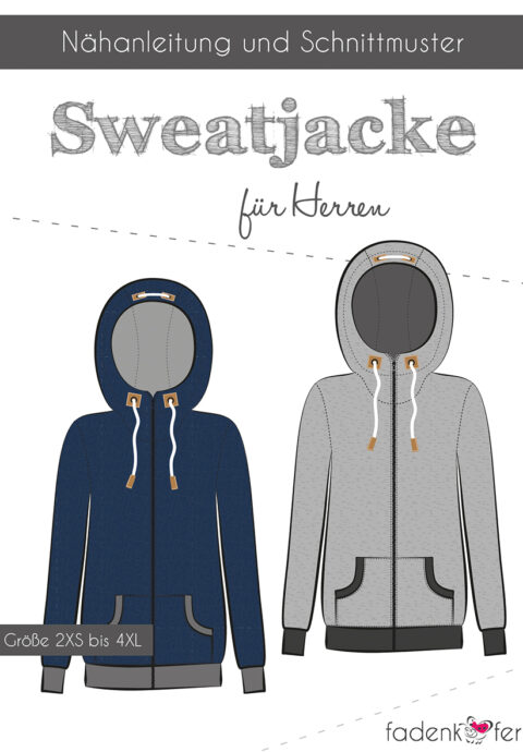 Schnittmuster | Sweatjacke by Fadenkäfer | Sweatjacke für Herren