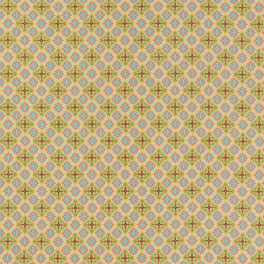 Cotton fabric poplin, flower mix green, Julia