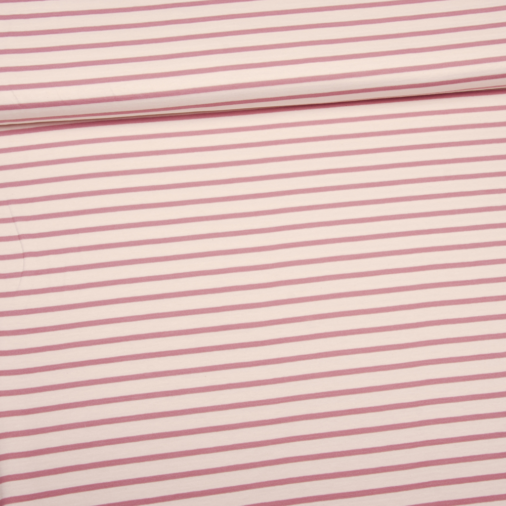 Knitted jersey | Double Layered Knit Stripes by Editex | stripes | pink