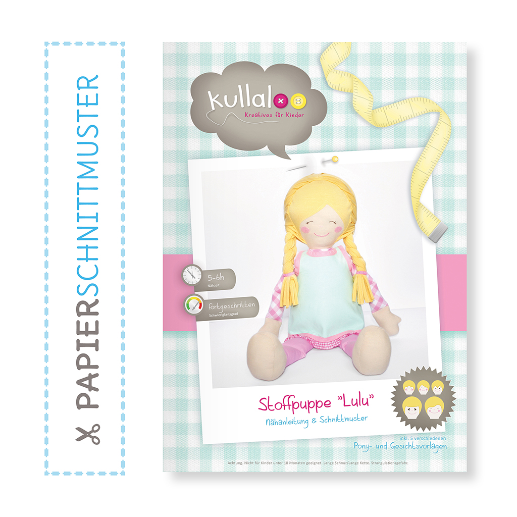 Paper pattern fabric doll “LULU” by Kullaloo