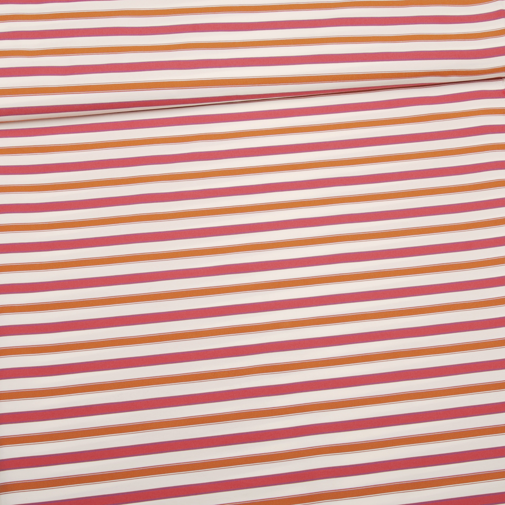 Viscose stretch | Stripes by Editex | stripes | pink, white