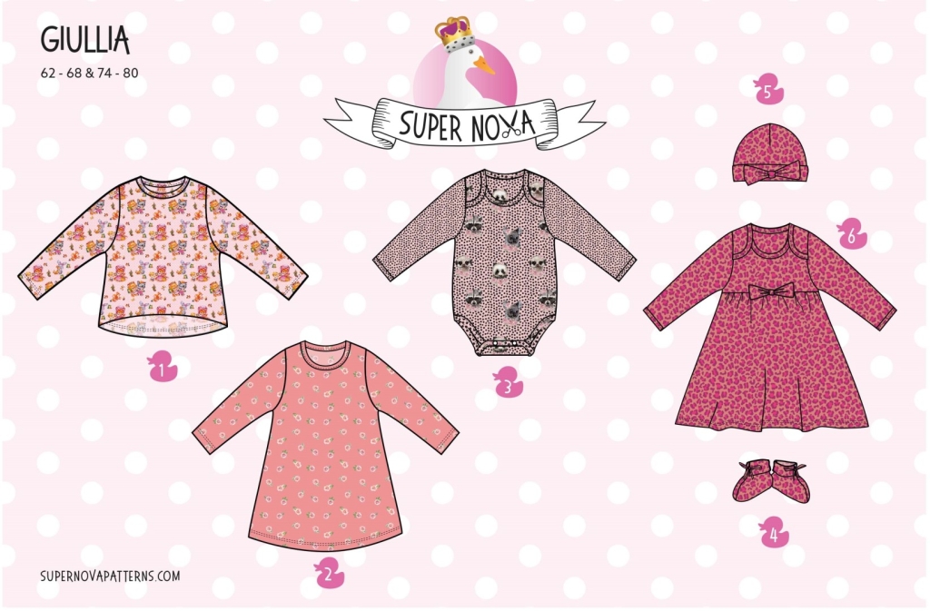 Papierschnittmuster | Giulia Baby Girld by Supernova | Gr. 62-80