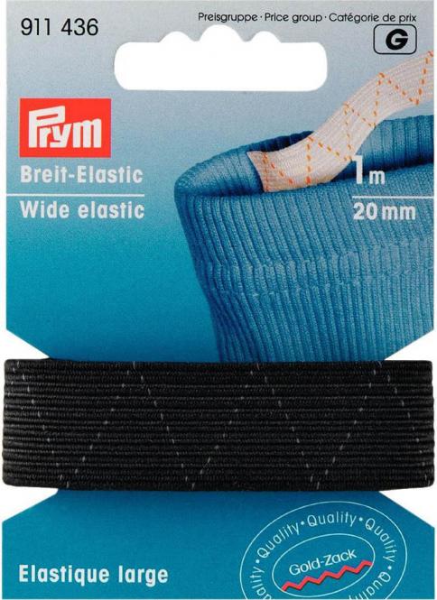 Prym | Standard elastic, 20mm, black, 1m