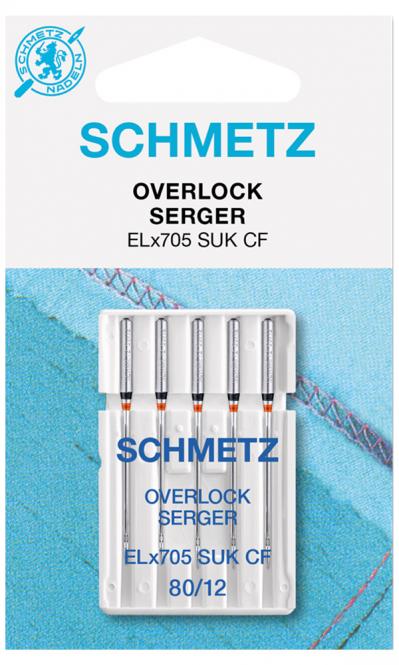 Aiguilles pour machine à coudre Schmetz ELX705 Overlock Jersey 80