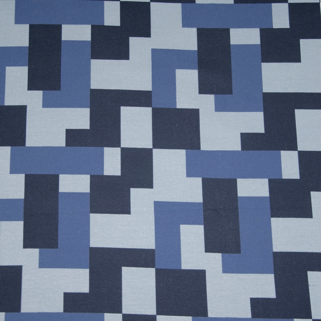 HILCO big pattern - French Terry - blau