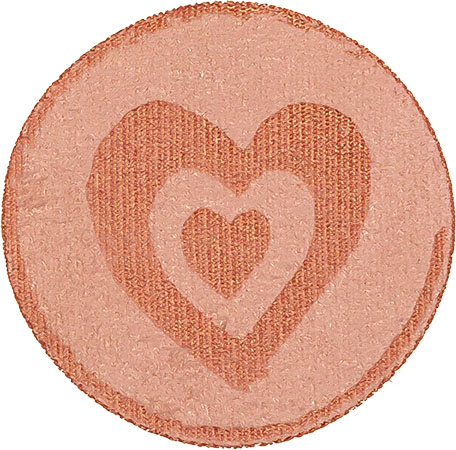 Veno applique imitation daim coeur rose