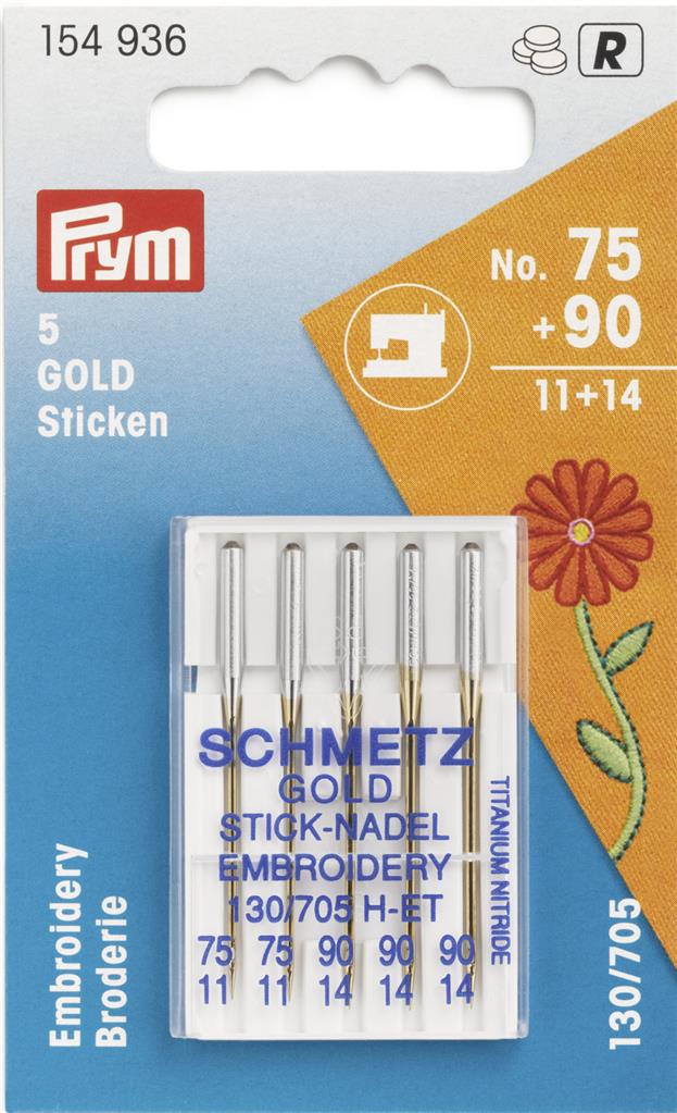 Schmetz Maschinennadeln Gold Sticken 75+90