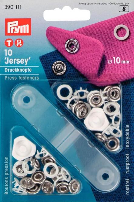 Prym NF bouton poussoir jersey anneau dentelé MS 10 mm blanc