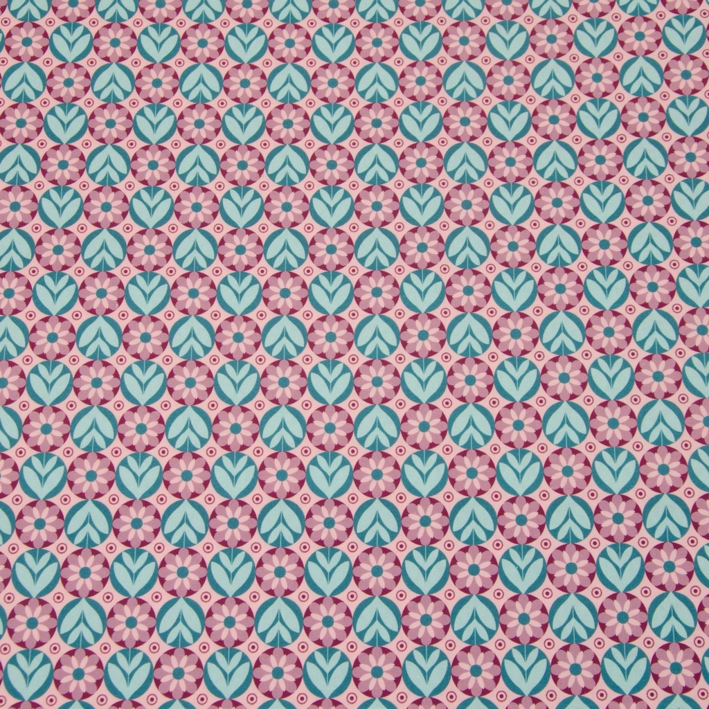 Cotton woven fabric | Fantasia 1 by Hilco | pink, blue