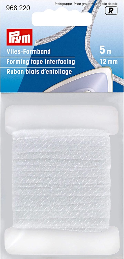 Prym 968220 ruban de formage non tissé 12 mm, 5 m, blanc