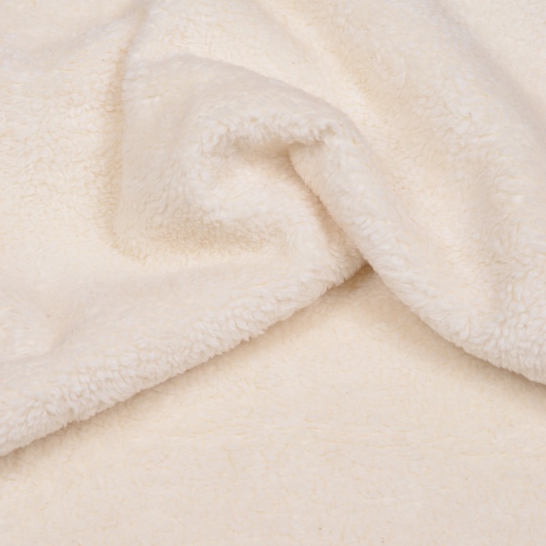 Plush, teddy fabric | Cotton, white