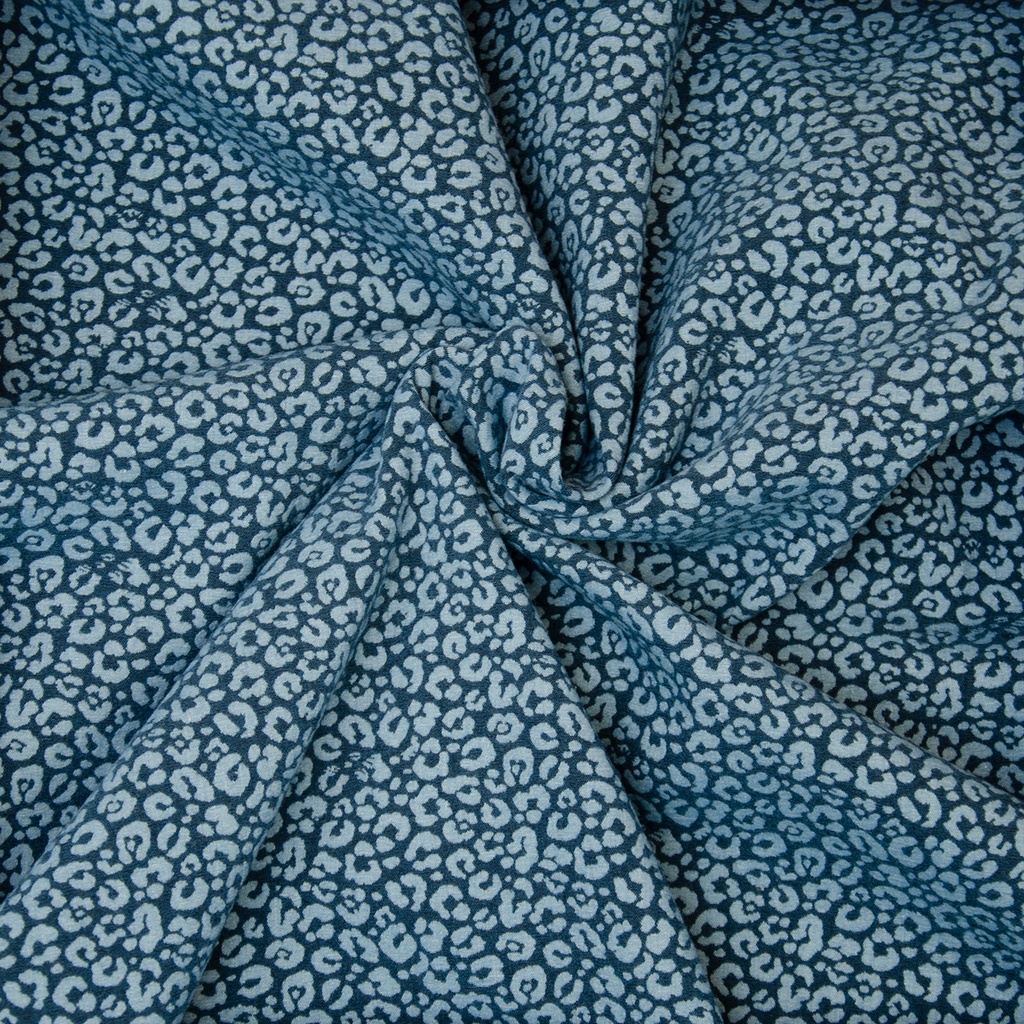 Jersey jacquard | Belinda de Hilco | bleu, fleuri