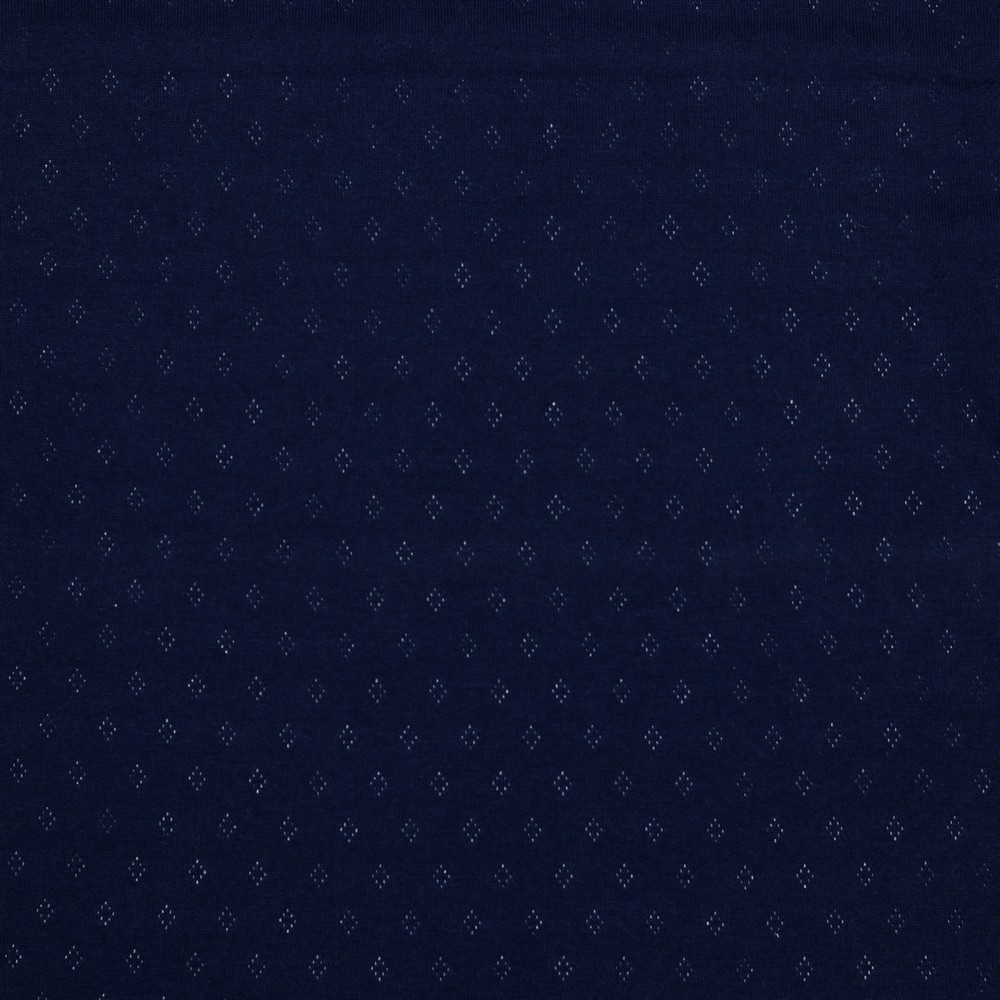 Cotton fine knit jersey dark blue, pointoille