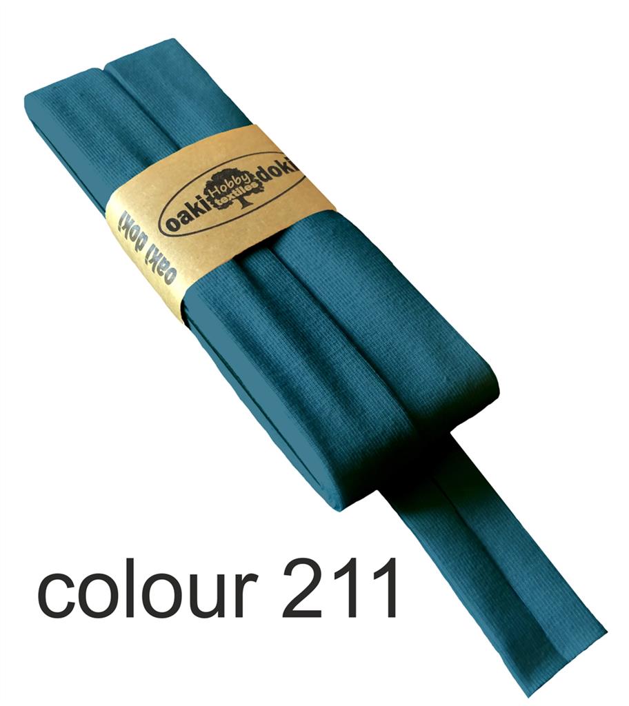 Jersey Schrägband | oaki doki | verschiedene Farben | 3Meter, 20mm<span> - </span>petrol