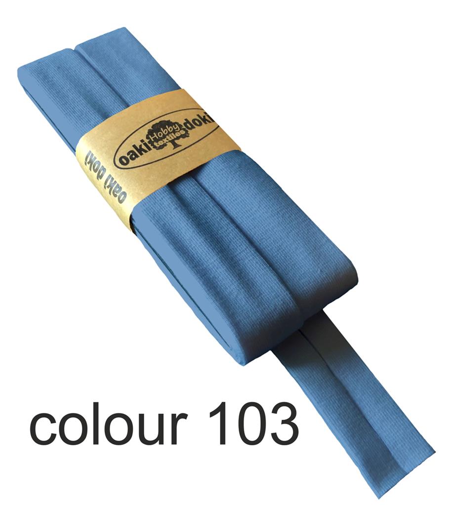 Jersey Schrägband | oaki doki | verschiedene Farben | 3Meter, 20mm<span> - </span>blau