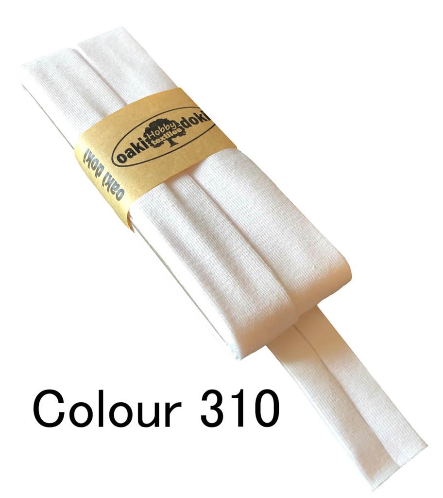 Jersey Schrägband | oaki doki | verschiedene Farben | 3Meter, 20mm<span> - </span>creme weiss