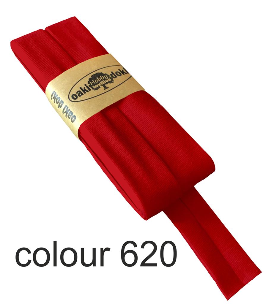 Jersey Schrägband | oaki doki | verschiedene Farben | 3Meter, 20mm<span> - </span>rot