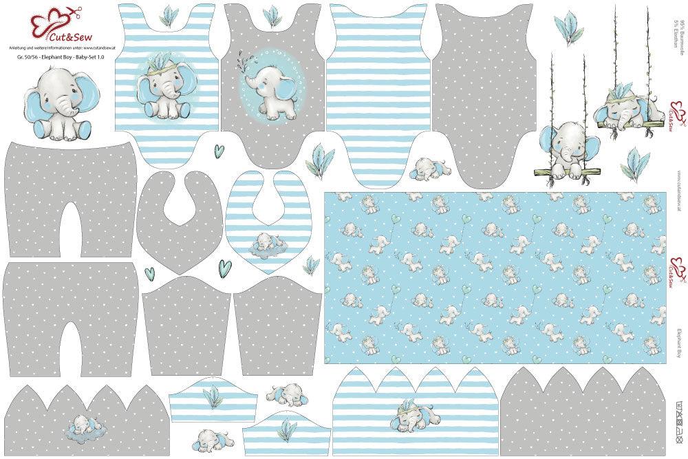 Cut&aSew Set Baby Elefant blau 62