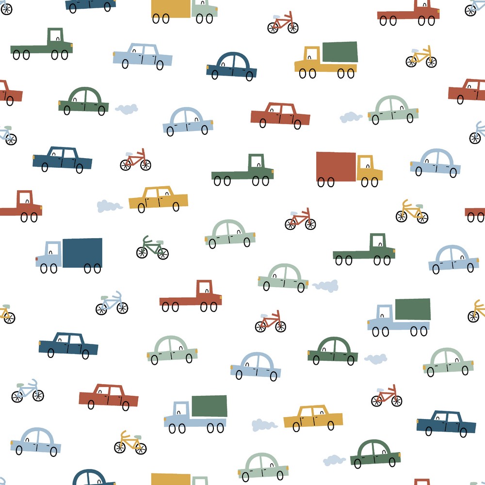 Baumwolle | Cars Traffic | weiss