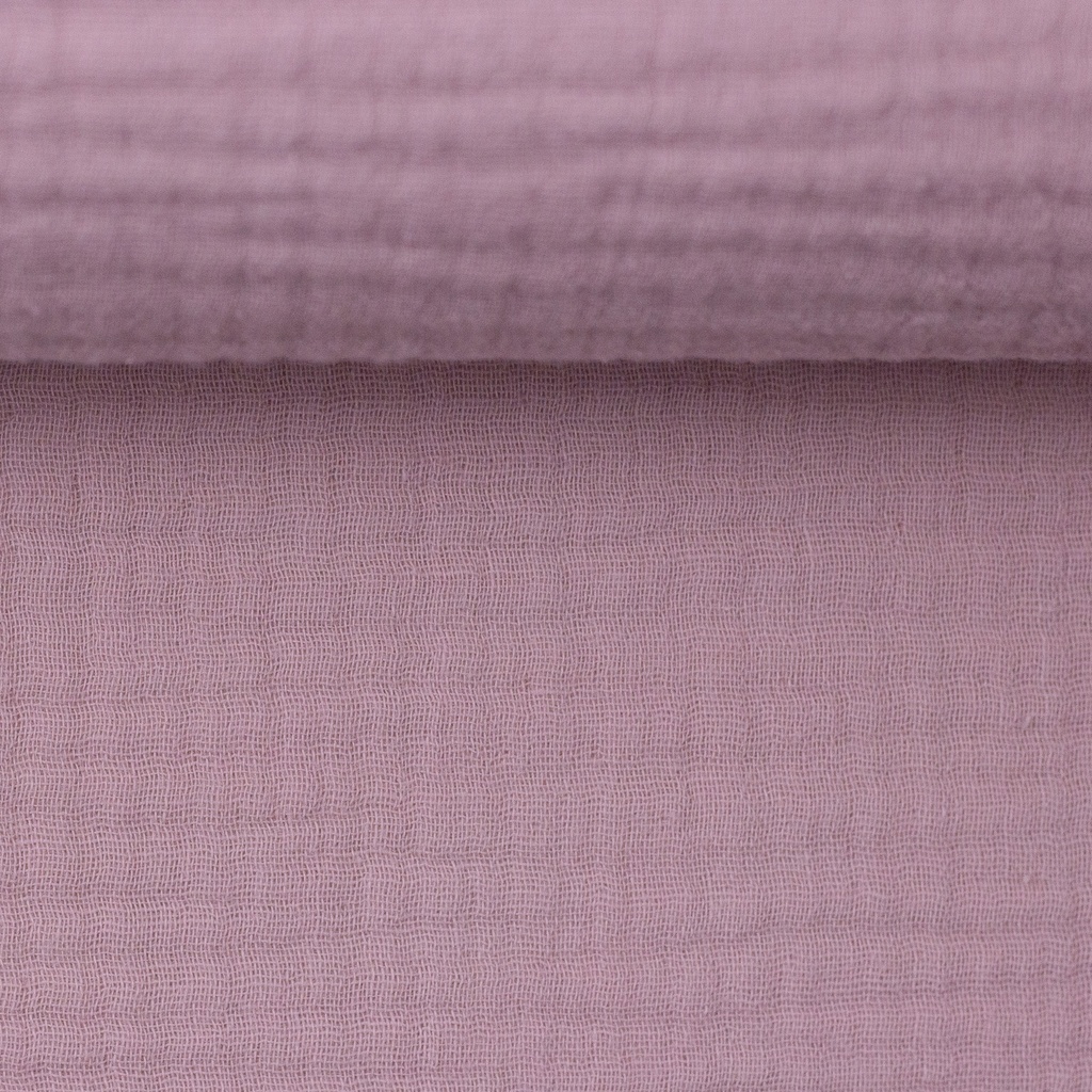 Embroidered comforter made of muslin - plain lilac